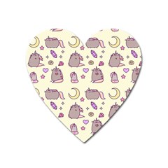 Beautiful Beauty Cartoon Cat Heart Magnet by Grandong