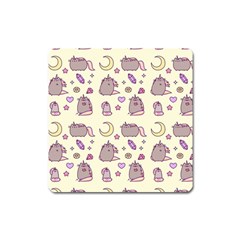 Beautiful Beauty Cartoon Cat Square Magnet by Grandong