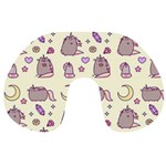 Beautiful Beauty Cartoon Cat Travel Neck Pillow Front