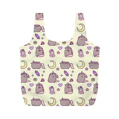 Beautiful Beauty Cartoon Cat Full Print Recycle Bag (m) by Grandong