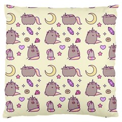 Beautiful Beauty Cartoon Cat Standard Premium Plush Fleece Cushion Case (one Side)