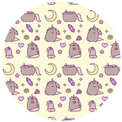 Beautiful Beauty Cartoon Cat Wooden Puzzle Round by Grandong