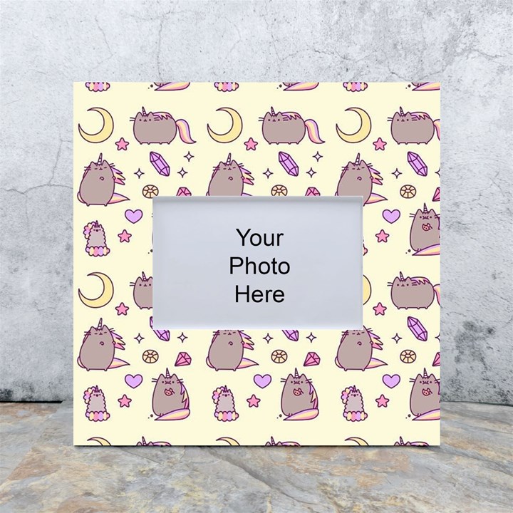 Beautiful Beauty Cartoon Cat White Box Photo Frame 4  x 6 