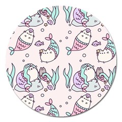 Cartoon Cat Cute Animal Design Drawing Illustration Kawaii Magnet 5  (round) by Grandong