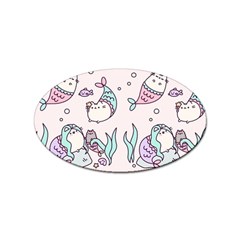 Cartoon Cat Cute Animal Design Drawing Illustration Kawaii Sticker Oval (10 Pack) by Grandong