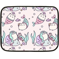 Cartoon Cat Cute Animal Design Drawing Illustration Kawaii Fleece Blanket (mini) by Grandong