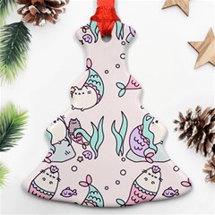 Cartoon Cat Cute Animal Design Drawing Illustration Kawaii Ornament (christmas Tree) 