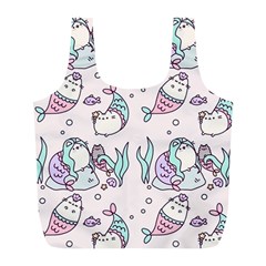 Cartoon Cat Cute Animal Design Drawing Illustration Kawaii Full Print Recycle Bag (l) by Grandong