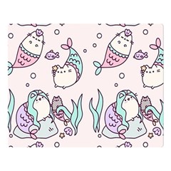 Cartoon Cat Cute Animal Design Drawing Illustration Kawaii Two Sides Premium Plush Fleece Blanket (large) by Grandong