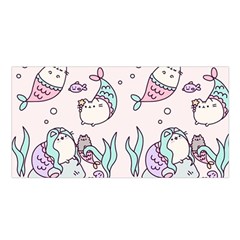 Cartoon Cat Cute Animal Design Drawing Illustration Kawaii Satin Shawl 45  X 80  by Grandong