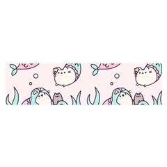 Cartoon Cat Cute Animal Design Drawing Illustration Kawaii Oblong Satin Scarf (16  X 60 ) by Grandong