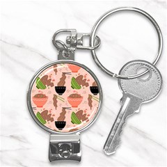 Doodle Yakisoba Seamless Pattern Background Cartoon Japanese Street Food Nail Clippers Key Chain by Grandong