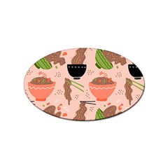 Doodle Yakisoba Seamless Pattern Background Cartoon Japanese Street Food Sticker (oval) by Grandong