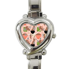 Doodle Yakisoba Seamless Pattern Background Cartoon Japanese Street Food Heart Italian Charm Watch by Grandong