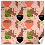 Doodle Yakisoba Seamless Pattern Background Cartoon Japanese Street Food Canvas 16  x 16  15.2 x15.41  Canvas - 1