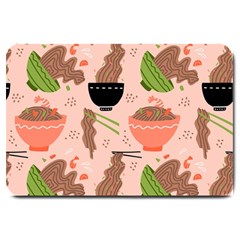 Doodle Yakisoba Seamless Pattern Background Cartoon Japanese Street Food Large Doormat by Grandong