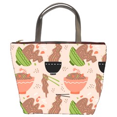 Doodle Yakisoba Seamless Pattern Background Cartoon Japanese Street Food Bucket Bag by Grandong