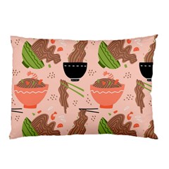 Doodle Yakisoba Seamless Pattern Background Cartoon Japanese Street Food Pillow Case by Grandong