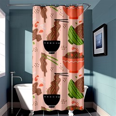 Doodle Yakisoba Seamless Pattern Background Cartoon Japanese Street Food Shower Curtain 36  X 72  (stall)  by Grandong