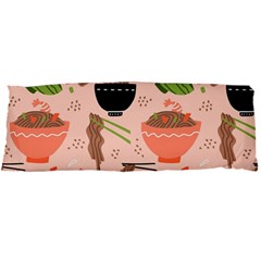 Doodle Yakisoba Seamless Pattern Background Cartoon Japanese Street Food Body Pillow Case Dakimakura (two Sides)