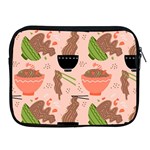 Doodle Yakisoba Seamless Pattern Background Cartoon Japanese Street Food Apple iPad 2/3/4 Zipper Cases Front