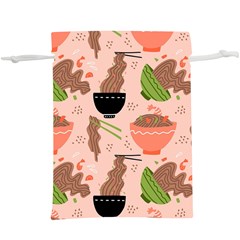 Doodle Yakisoba Seamless Pattern Background Cartoon Japanese Street Food Lightweight Drawstring Pouch (xl)