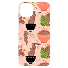 Doodle Yakisoba Seamless Pattern Background Cartoon Japanese Street Food Iphone 14 Plus Black Uv Print Case by Grandong