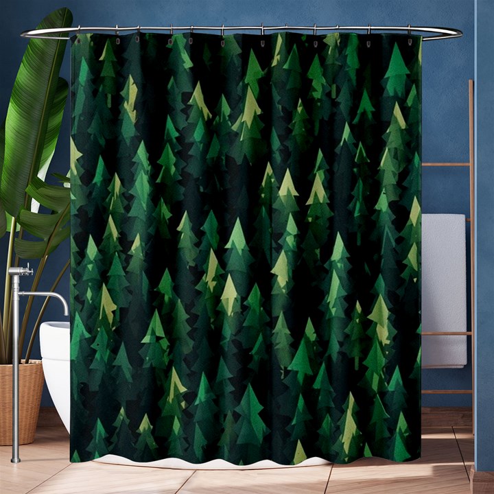 Forest Illustration Shower Curtain 60  x 72  (Medium) 