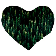 Forest Illustration Large 19  Premium Heart Shape Cushions