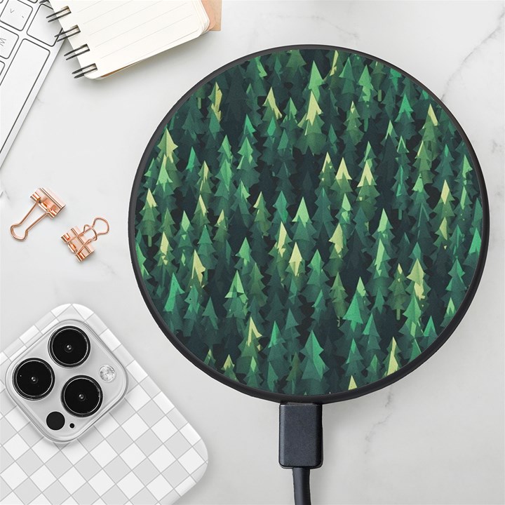 Forest Illustration Wireless Fast Charger(Black)