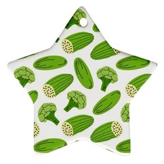 Vegetable Pattern With Composition Broccoli Ornament (star) by Grandong