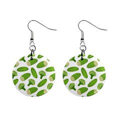 Vegetable Pattern With Composition Broccoli Mini Button Earrings by Grandong