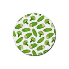 Vegetable Pattern With Composition Broccoli Rubber Coaster (round) by Grandong