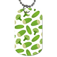 Vegetable Pattern With Composition Broccoli Dog Tag (one Side) by Grandong