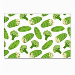 Vegetable Pattern With Composition Broccoli Postcard 4 x 6  (pkg Of 10) by Grandong