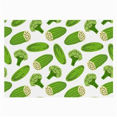 Vegetable Pattern With Composition Broccoli Large Glasses Cloth