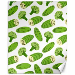 Vegetable Pattern With Composition Broccoli Canvas 11  X 14  by Grandong