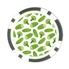 Vegetable Pattern With Composition Broccoli Poker Chip Card Guard by Grandong