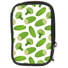 Vegetable Pattern With Composition Broccoli Compact Camera Leather Case by Grandong