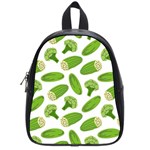 Vegetable Pattern With Composition Broccoli School Bag (Small) Front