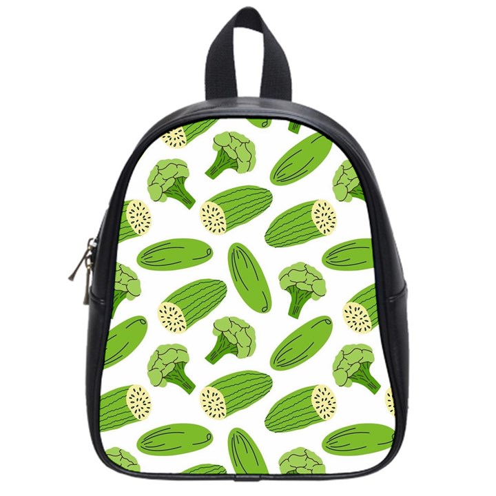 Vegetable Pattern With Composition Broccoli School Bag (Small)