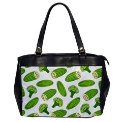 Vegetable Pattern With Composition Broccoli Oversize Office Handbag