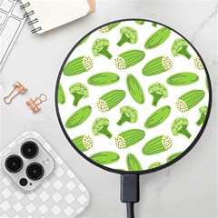 Vegetable Pattern With Composition Broccoli Wireless Fast Charger(black) by Grandong