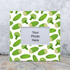 Vegetable Pattern With Composition Broccoli White Box Photo Frame 4  X 6  by Grandong