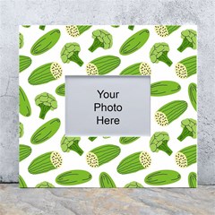 Vegetable Pattern With Composition Broccoli White Wall Photo Frame 5  X 7  by Grandong