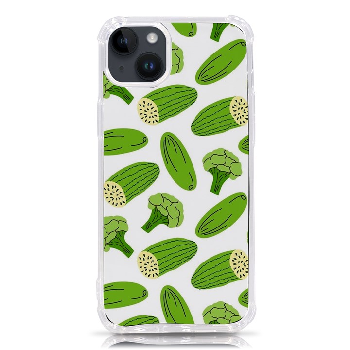 Vegetable Pattern With Composition Broccoli iPhone 14 Plus TPU UV Print Case