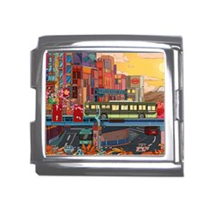 The City Style Bus Fantasy Architecture Art Mega Link Italian Charm (18mm) by Grandong