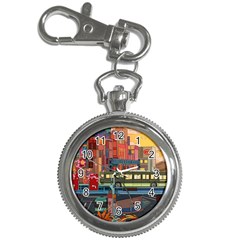 The City Style Bus Fantasy Architecture Art Key Chain Watches by Grandong