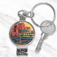 The City Style Bus Fantasy Architecture Art Nail Clippers Key Chain by Grandong