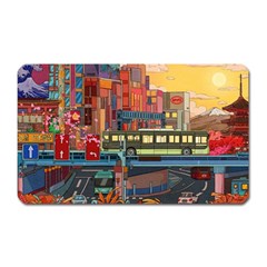 The City Style Bus Fantasy Architecture Art Magnet (rectangular) by Grandong